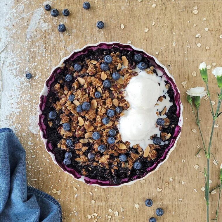 The Best Blueberry Almond Crisp