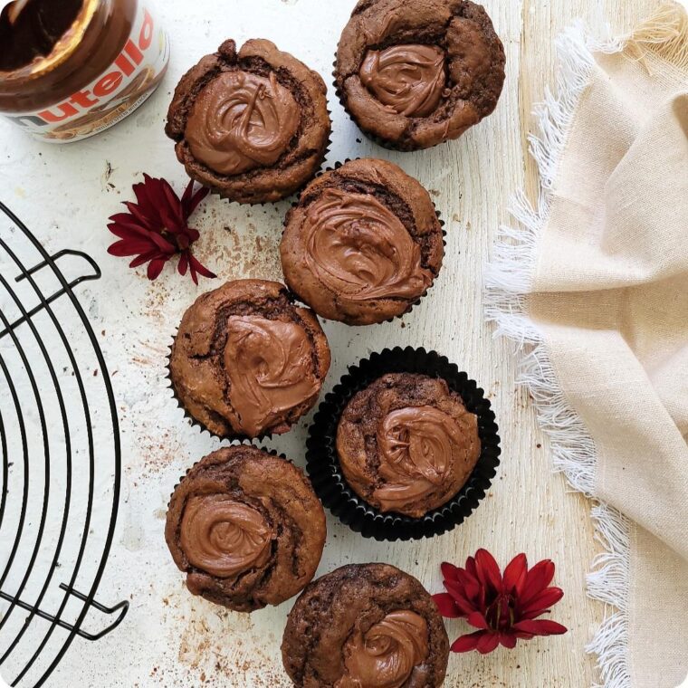 Triple Chocolate Nutella Muffins