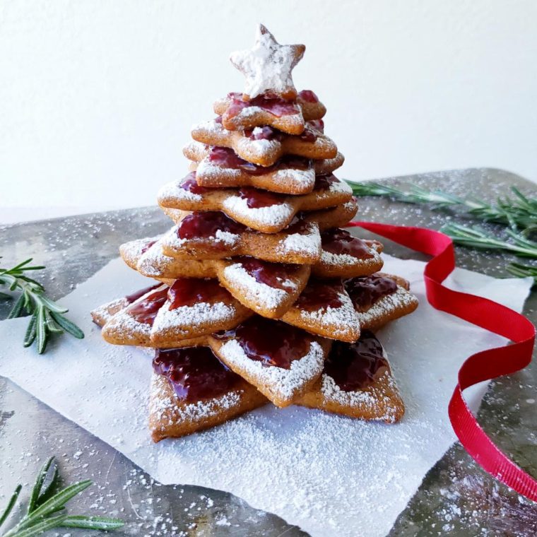 functional image gingerbread star cookie tree ribbon and greenery