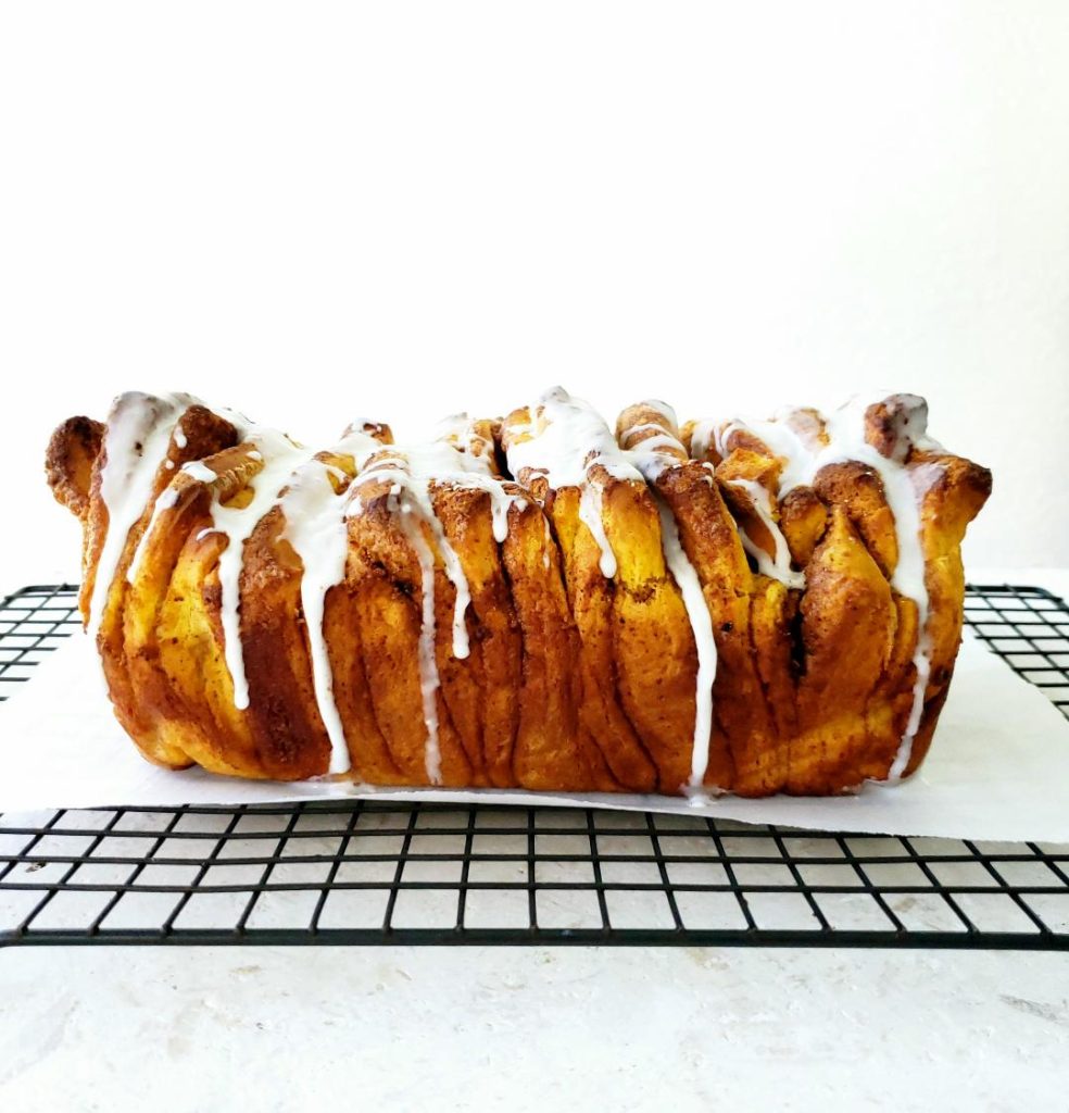 functional image pumpkin pull apart bread side view