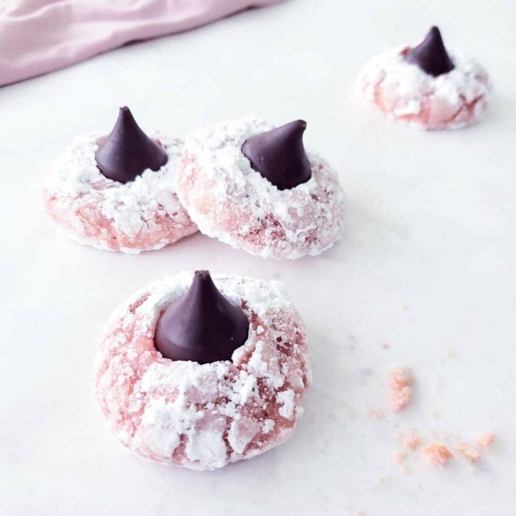 functional image pink velvet chocolate kiss cookies 