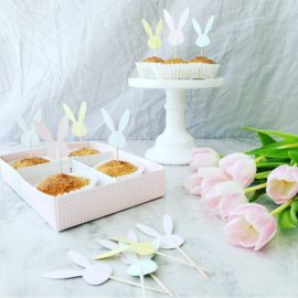 functional image cinnamon sugar easter muffins donut muffins pink tulips and pink box