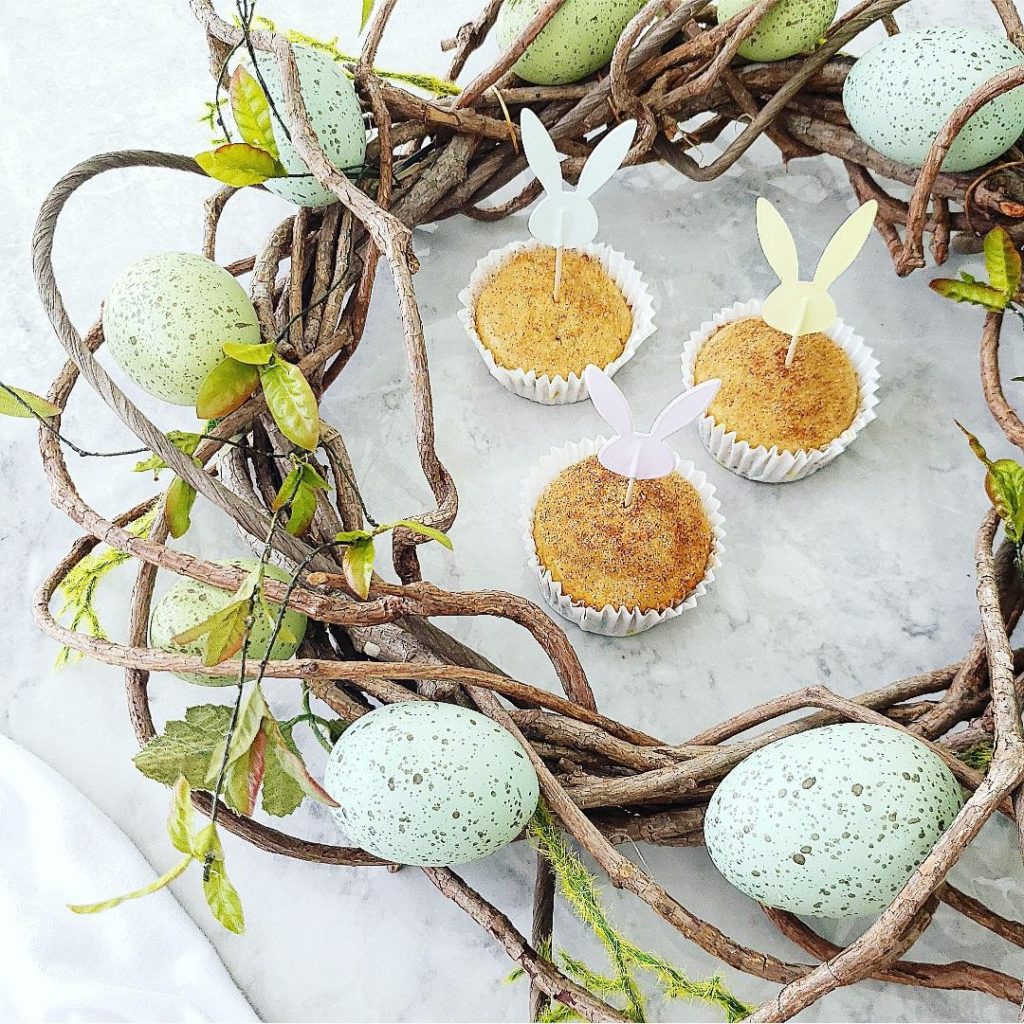 functional image cinnamon muffins easter eggs wreath 