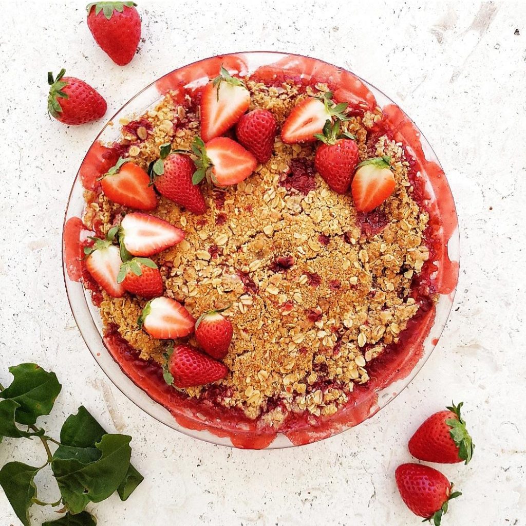 functional image strawberry crisp oat crisp baked out of oven fresh strawberries