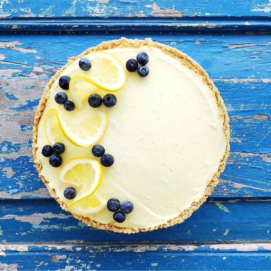 functional image no bake lemon cheesecake with graham cracker crust 