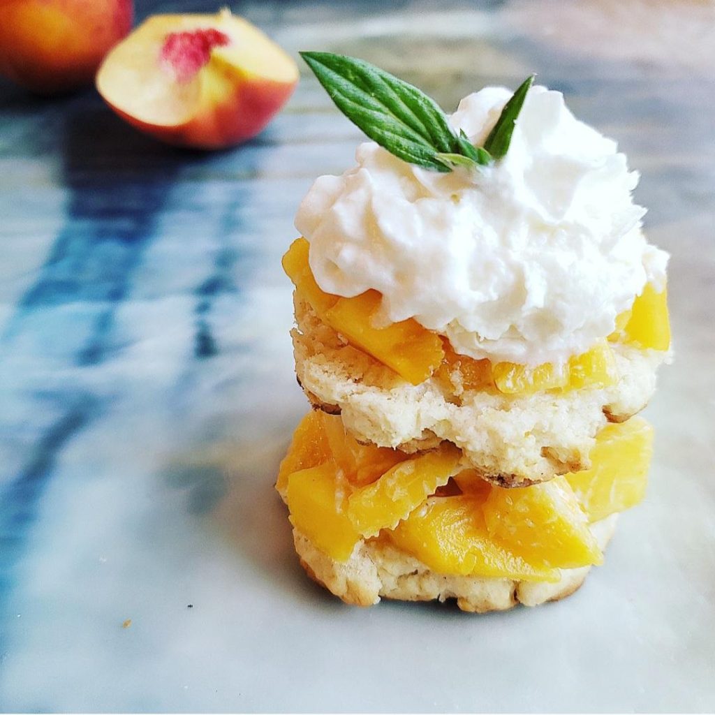 functional image recipe for peach shortcake fresh peaches whipped cream honey drop biscuits homemade biscuits buttermilk biscuits