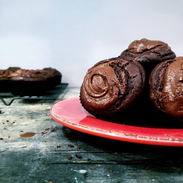 triple chocolate nutella muffins