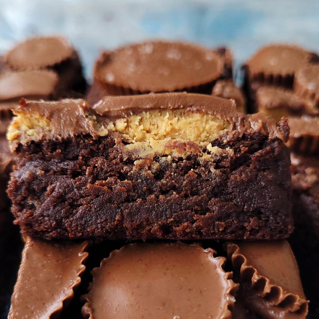 Peanut Butter Cup Brownies - Whisking Wolf